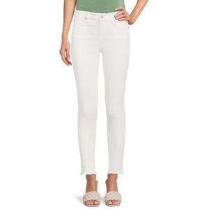 Madewell White Skinny Skinny Comfy Raw Ankle Hem Denim Jeans